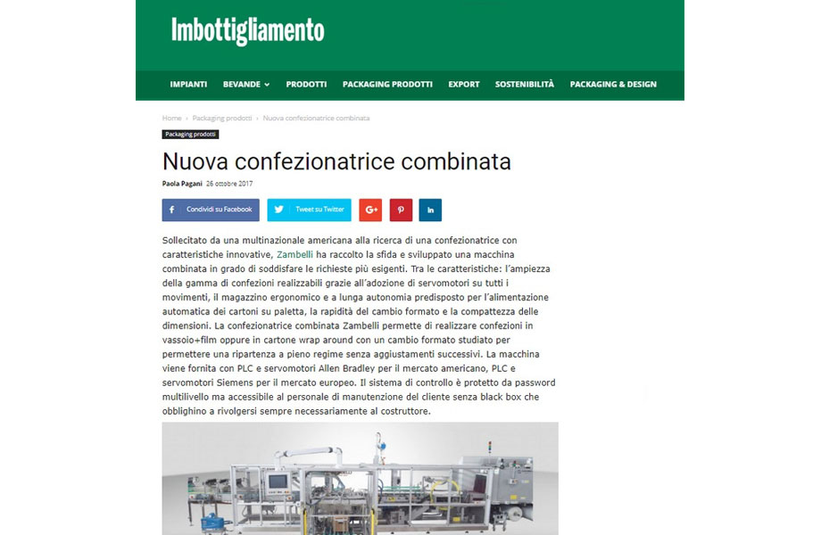 Imbottigliamento.it - New combined packaging machine
